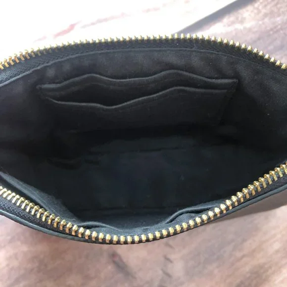 SOLD ❌COACH Nolita 19 Zipper Pouch Mini Bag Black Leather Gold-tone Chain Strap - Picture 8 of 11